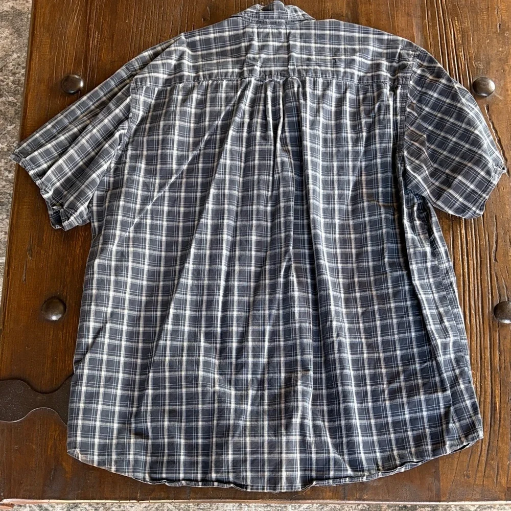 Columbia Blue and White Plaid Button-Down Shirt - Picture 4 of 4
